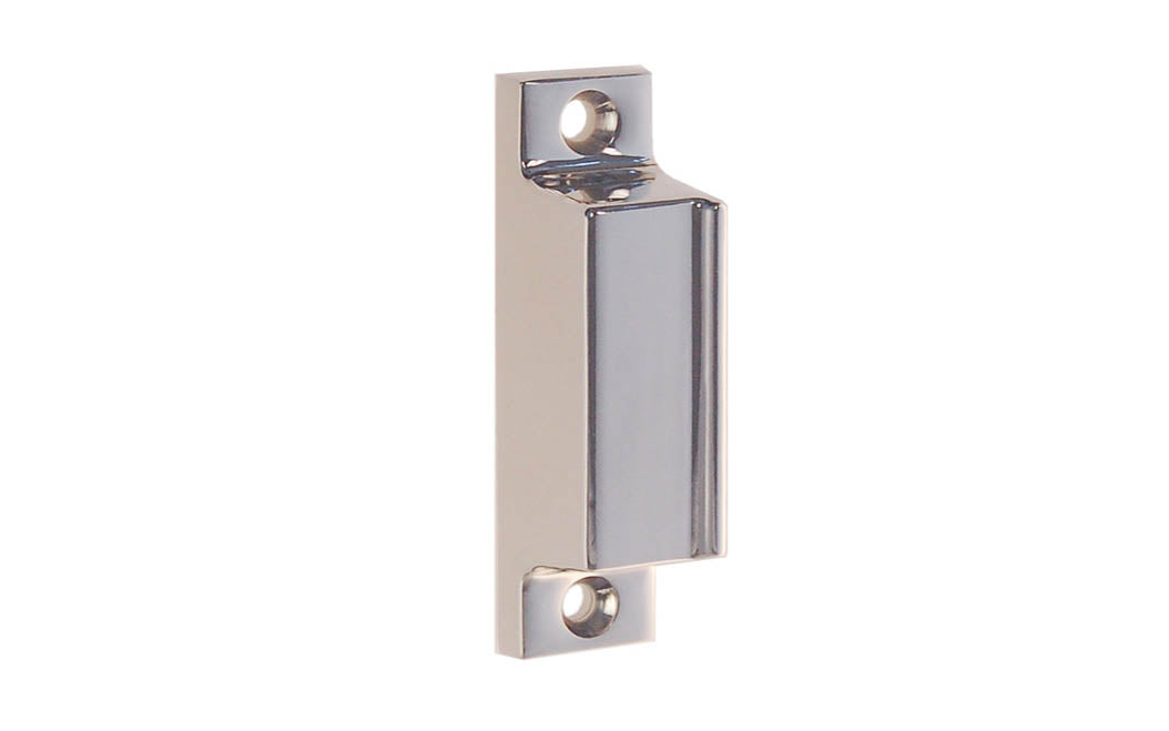 Solid Brass Box Strike for Screen Door Latch ~ Polished Nickel Finish