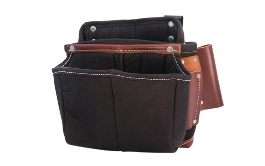 Occidental Leather Builders' Vest Clip On Fastener Bag ~ Model 8564 - Occidental Leather clip-on tool bag features 3-pouch design for tools & fasteners, plus a heavy duty hammer loop. Designed to fit the Builders' Vest No. 2535. Made of industrial nylon material & genuine leather. 759244275407