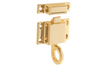Solid Brass Transom Window Latch ~ 1-7/8" x 1-1/8" ~ Non-Lacquered Brass (will patina naturally over time)