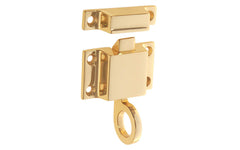 Solid Brass Transom Window Latch ~ 1-7/8" x 1-1/8" ~ Lacquered Brass Finish