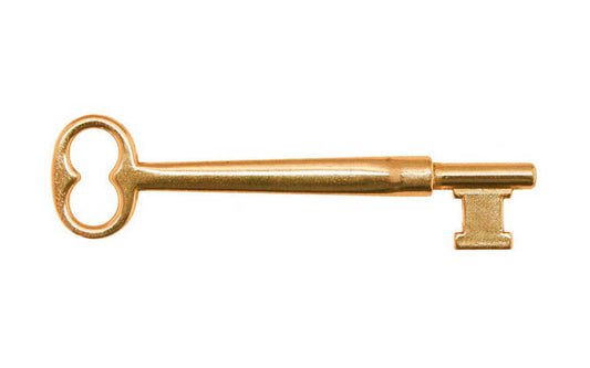 Solid Brass Door Mortise Lock Skeleton Key ~ 3/8" x 3/8" Bit ~ Non-Lacquered Brass (will patina naturally over time)