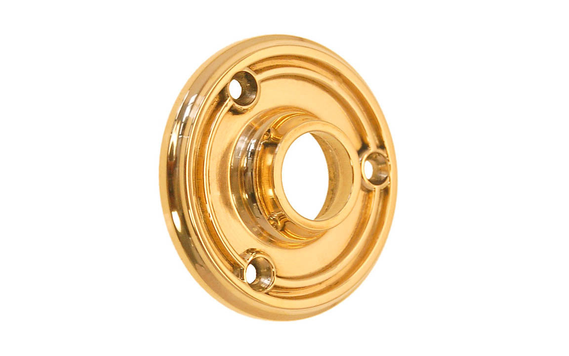 Solid Brass Ring-Design Rosette ~ 2-1/4" Diameter ~ Lacquered Brass Finish