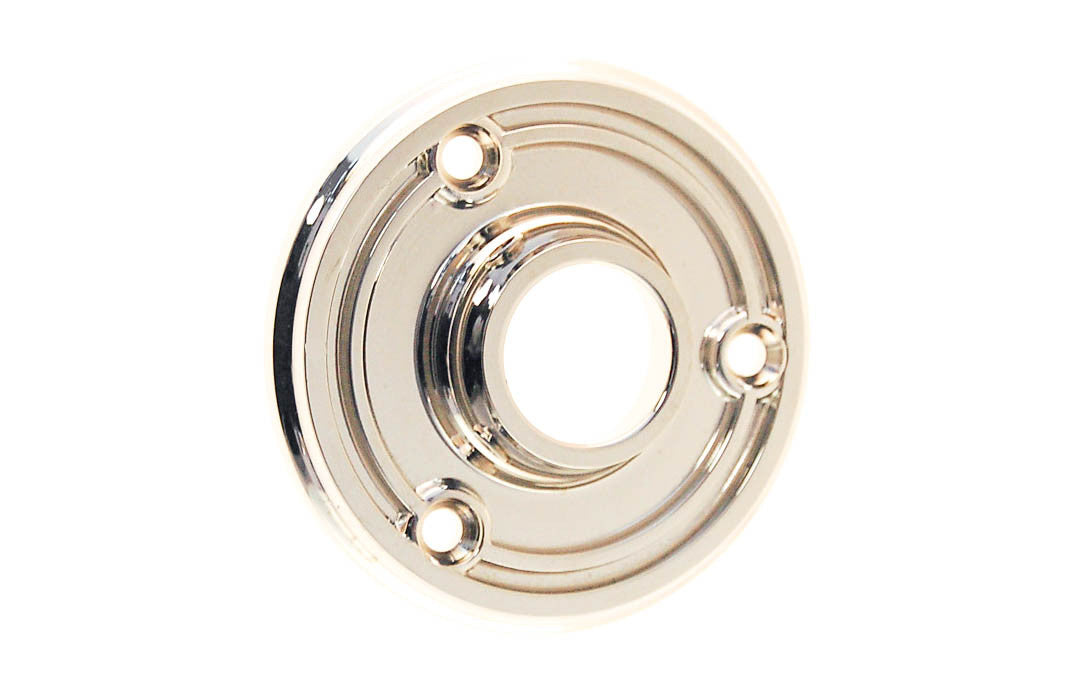Solid Brass Ring-Design Rosette ~ 2-1/4" Diameter ~ Polished Nickel Finish