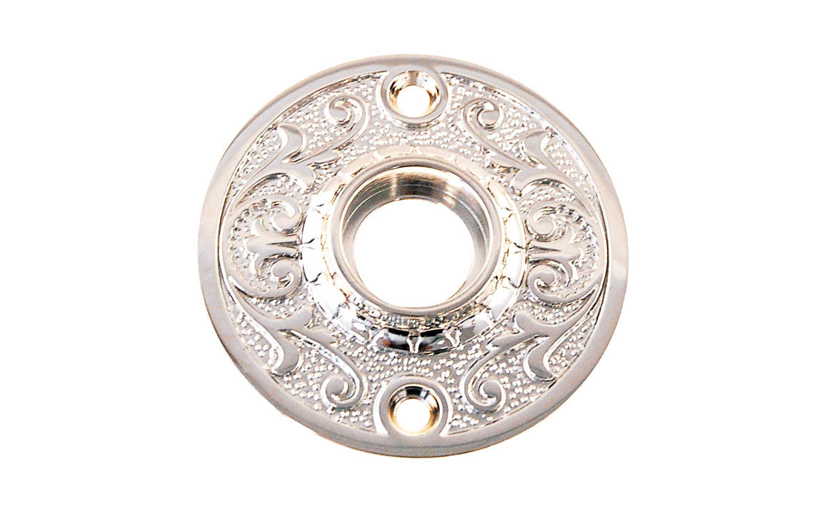 Solid Brass Floral-Style Rosette ~ Polished Nickel Finish