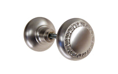Solid Brass Core "Egg & Dart" Design Doorknob ~ Brushed Nickel Finish 