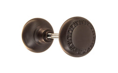 Solid Brass Core "Egg & Dart" Design Doorknob ~ Oil Rubbed Bronze Finish 