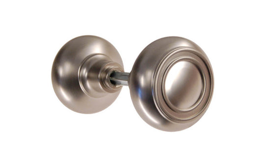 Solid Brass Core Circle-Ring Design Doorknob ~ Brushed Nickel Finish