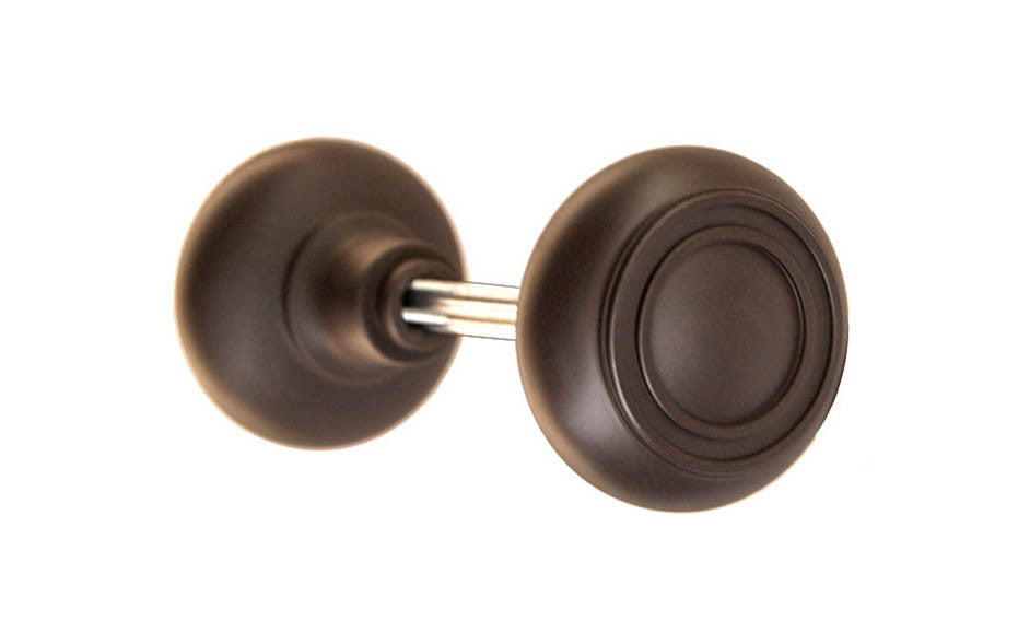 Solid Brass Core Circle-Ring Design Doorknob ~ Oil Rubbed Bronze Finish