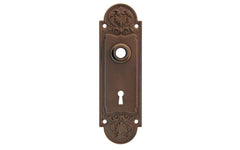 Ornate Brass Escutcheon Door Plate with Keyhole ~ Oil Rubbed Bronze Finish