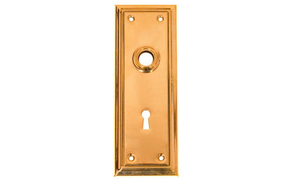 Brass Escutcheon Door Plate with Keyhole ~ Lacquered Brass Finish