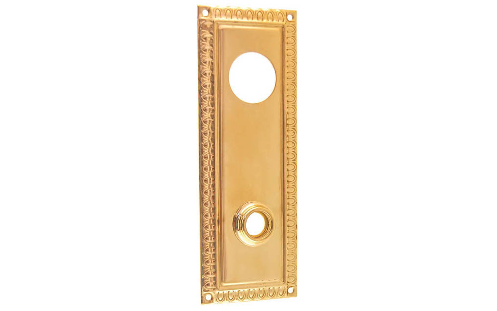 Brass Escutcheon Keyway Cylinder Door Plate ~ Non-Lacquered Brass (will patina over time)