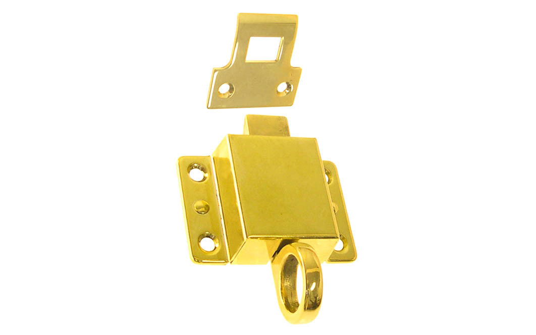 Solid Brass Transom Window Latch ~ 2-1/8" x 1-1/2" ~ Lacquered Brass Finish