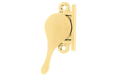 Vintage-style Hardware. Classic & traditional sash stay is designed to hold open windows at any height. The sash holder applies pressure to a window jamb & prevents the window from dropping closed. Great for allowing inside some fresh air without opening the windows completely. Reversible for right or left applications. Solid Brass Material. Lacquered Brass Finish.