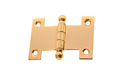 Solid Brass Ball-Tip Parliament Hinge ~ 2-1/2" x 1-3/4" ~ Non-Lacquered Brass Finish (will patina over time)