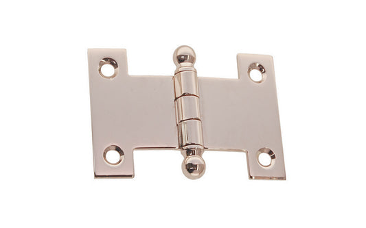 Solid Brass Ball-Tip Parliament Hinge ~ 2-1/2" x 1-3/4" ~ Polished Nickel Finish