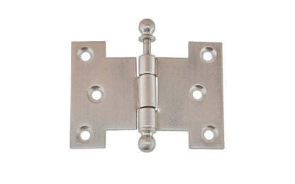Solid Brass Ball-Tip Parliament Hinge ~ 3" x 2-1/4" ~ Brushed Nickel Finish