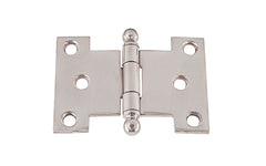 Solid Brass Ball-Tip Parliament Hinge ~ 3" x 2-1/4" ~ Polished Nickel Finish