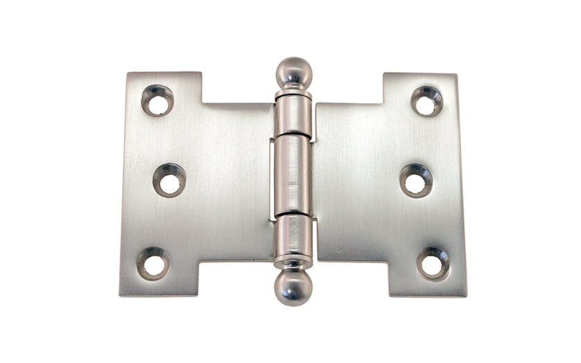 Solid Brass Ball-Tip Parliament Hinge ~ 3-1/2" x 2-1/2" ~ Brushed Nickel Finish