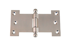 Solid Brass Ball-Tip Parliament Hinge ~ 4-1/2" x 2-1/2" ~ Brushed Nickel Finish