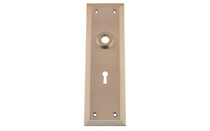 Solid Brass Escutcheon Door Plate with Keyhole ~ Brushed Nickel Finish