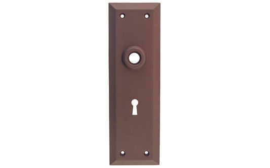 Solid Brass Escutcheon Door Plate with Keyhole ~ Oil Rubbed Bronze Finish