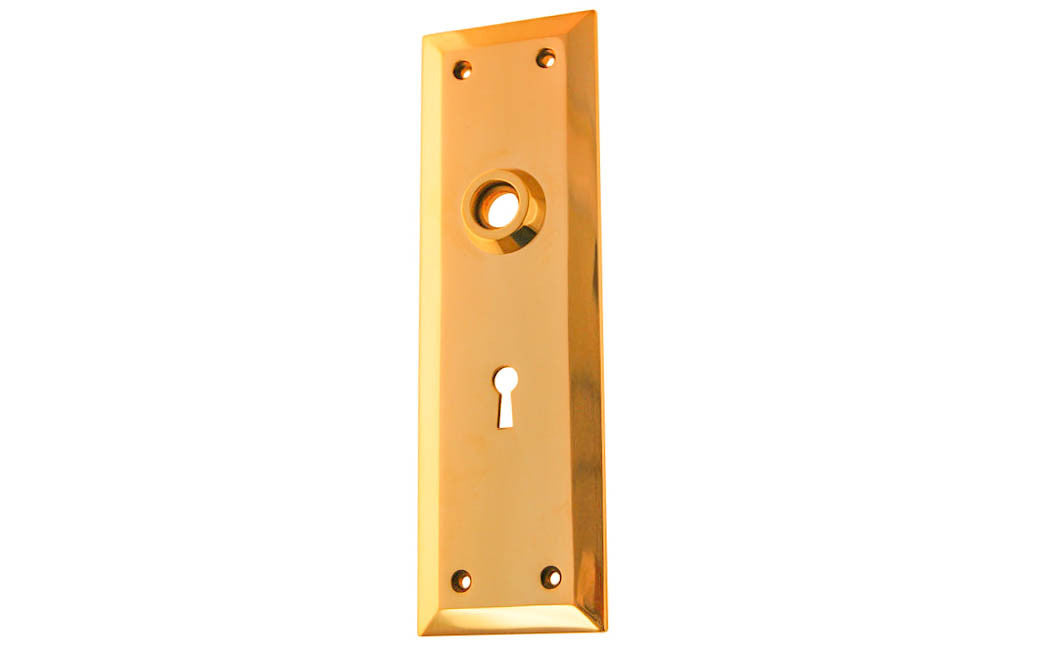 Solid Brass Escutcheon Door Plate with Keyhole ~ Non-Lacquered Brass (will patina naturally over time)