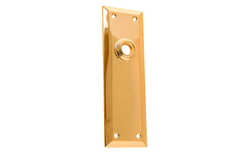 Vintage-style Hardware · Classic & traditional design ~ Quality stamped brass material ~ 7" high x 2-1/4" wide ~ For solid or pre-bored (2-1/8") hole doors