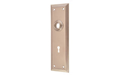Brass Escutcheon Door Plate with Keyhole ~ Brushed Nickel Finish
