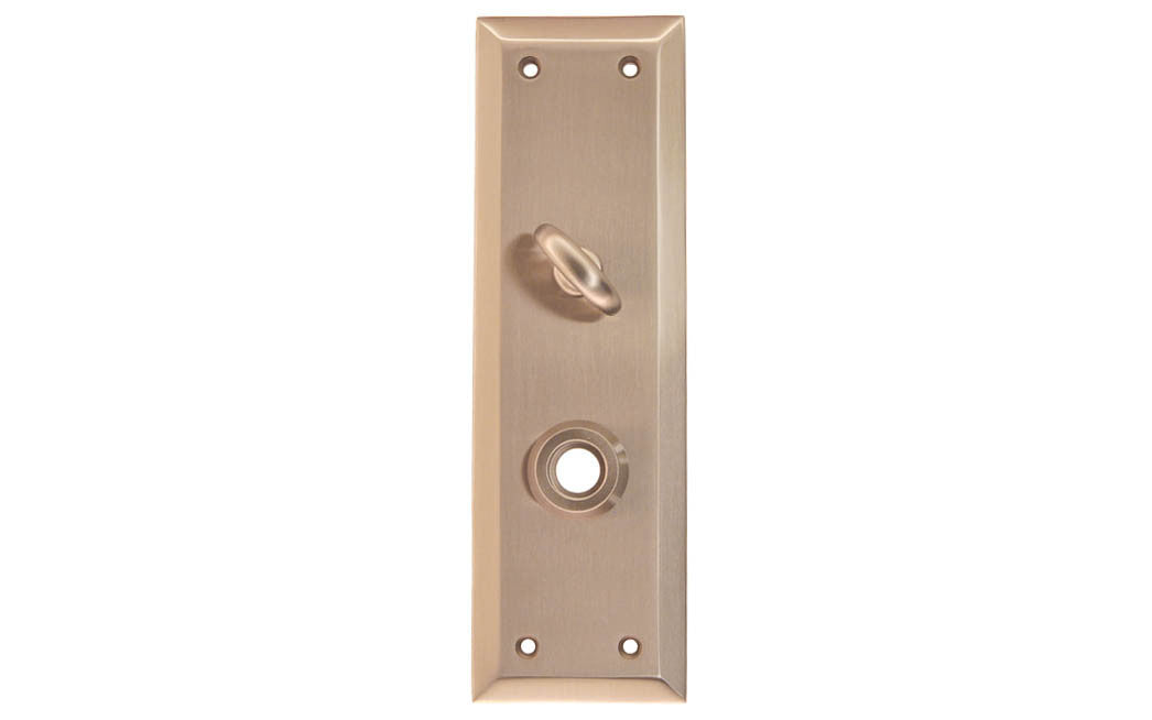 Solid Brass Escutcheon Door Plate with Thumb Turn ~ Brushed Nickel Finish