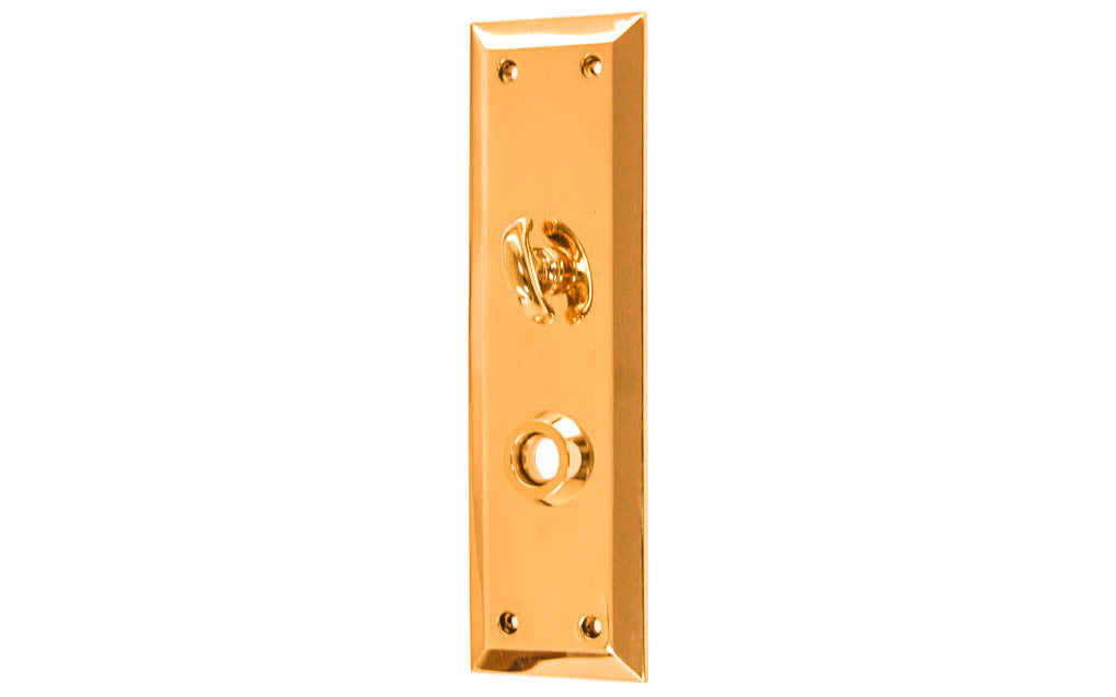 Solid Brass Escutcheon Door Plate with Thumb Turn ~ Lacquered Brass Finish