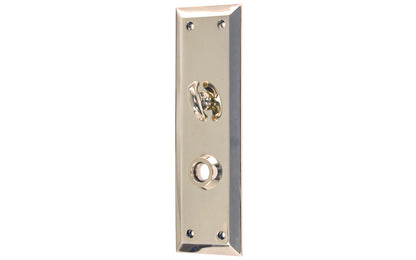 Solid Brass Escutcheon Door Plate with Thumb Turn ~ Polished Nickel Finish