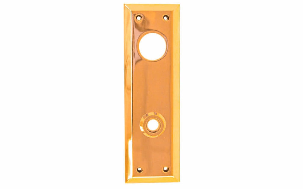 Solid Brass Escutcheon Keyway Cylinder Door Plate ~ Lacquered Brass Finish