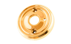 Classic Solid Brass Rosette ~ Privacy (Locking) ~ Non-Lacquered Brass (will patina naturally over time)