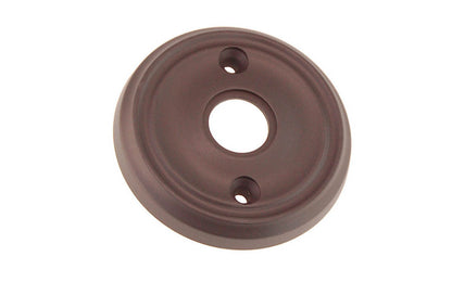 Classic Solid Brass Rosette ~ Passage (Non-Locking) ~ Oil Rubbed Bronze Finish ~ Vintage-style Hardware · Classic & traditional ~2-3/4" diameter doorknob rosette ~ Solid brass ~ For solid doors, or modern pre-bored doors (with piece #8873-D)
