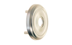 Classic Solid Brass Rosette with Threaded Shanks ~ Passage (Non-Locking) ~ Brushed Nickel Finish   