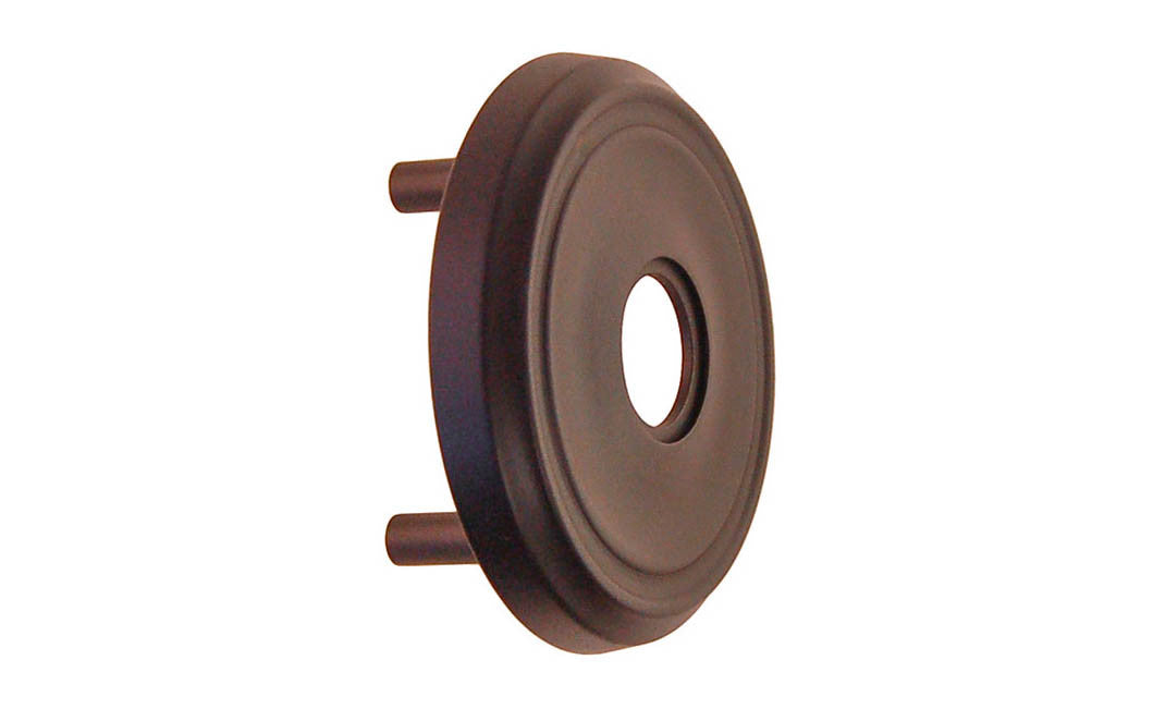 Classic Solid Brass Rosette with Threaded Shanks ~ Passage (Non-Locking) ~ Oil Rubbed Bronze Finish ~ Vintage-style Hardware · Classic & traditional ~ 2-3/4" diameter doorknob rosette ~ Solid brass ~ For modern pre-bored (2-1/8" hole) doors (with piece #8873-B)