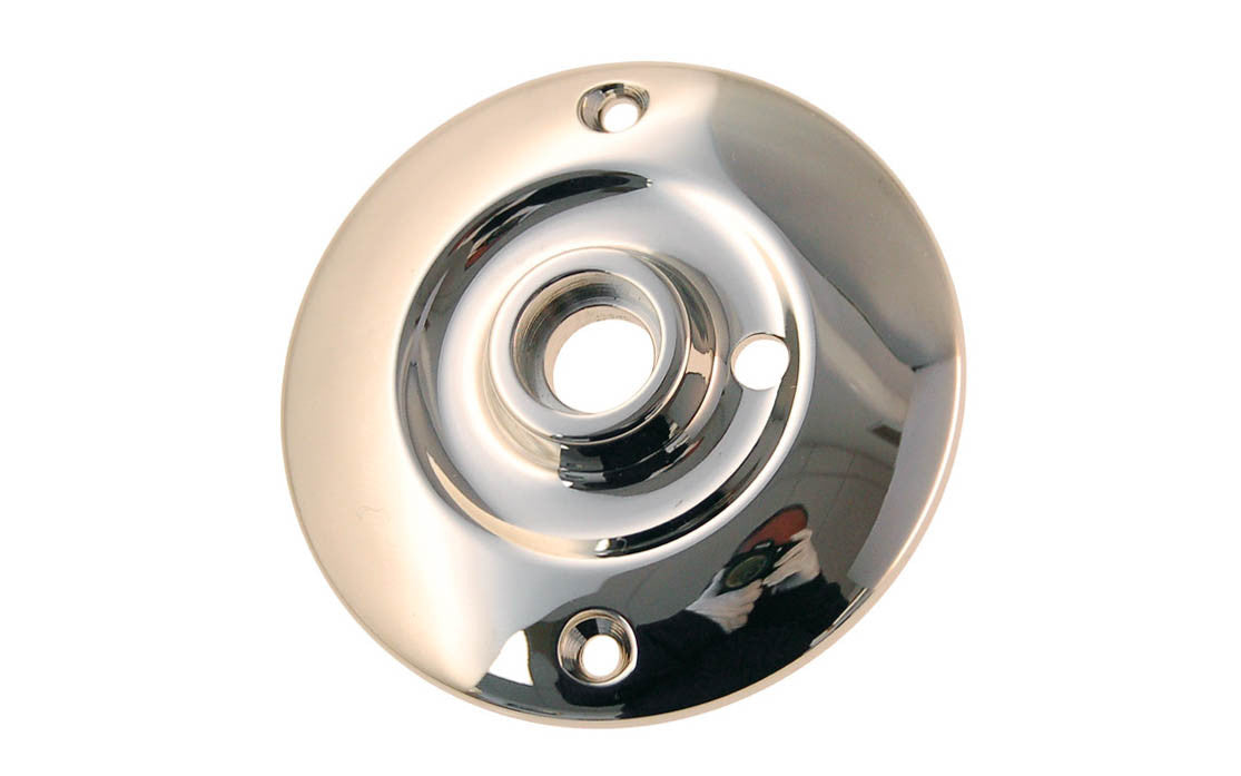 Solid Brass Large Rosette ~ Privacy (Locking) ~ Polished Nickel Finish