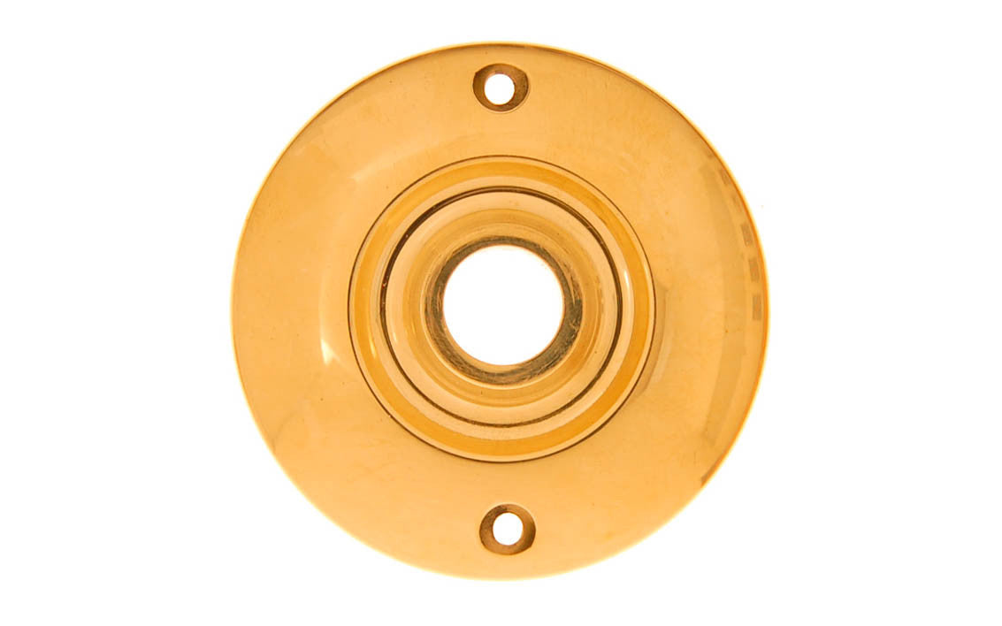 Solid Brass Large Rosette ~ Passage (Non-Locking) ~ Lacquered Brass Finish