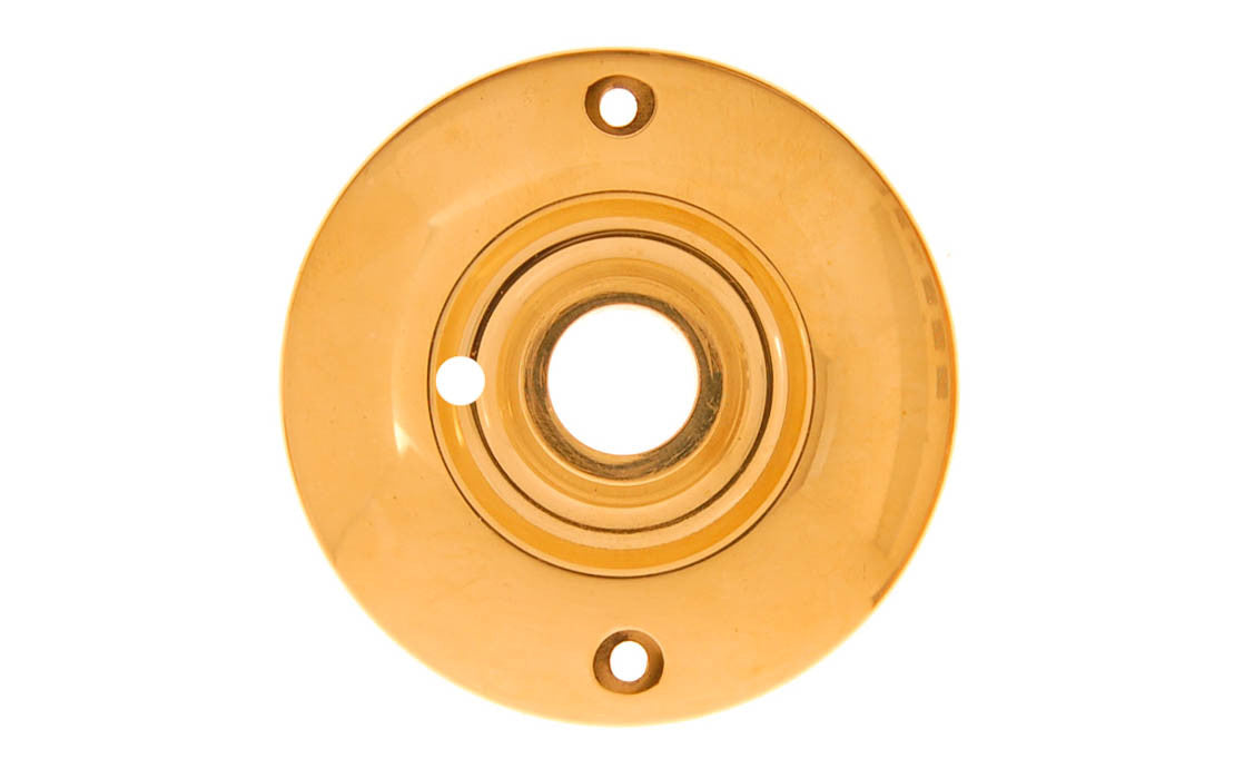 Solid Brass Large Rosette ~ Privacy (Locking) ~ Non-Lacquered Brass (will patina naturally over time)