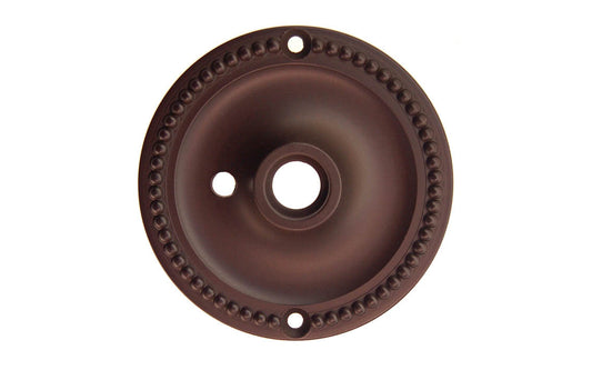 Solid Brass Beaded Rosette ~ Privacy (Locking) ~ Oil Rubbed Bronze Finish 