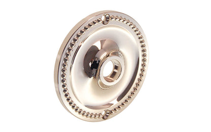 Solid Brass Beaded Rosette ~ Passage (Non-Locking) ~ Polished Nickel Finish