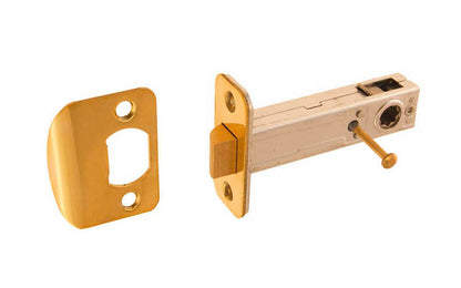 Spring Latch for Doors with Locking Pin ~ 2-3/4" Backset ~ Non-Lacquered Brass (will patina naturally over time)