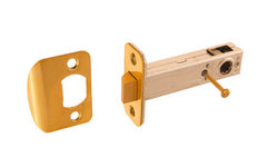 Spring Latch for Doors with Locking Pin ~ 2-3/4" Backset ~ Lacquered Brass Finish