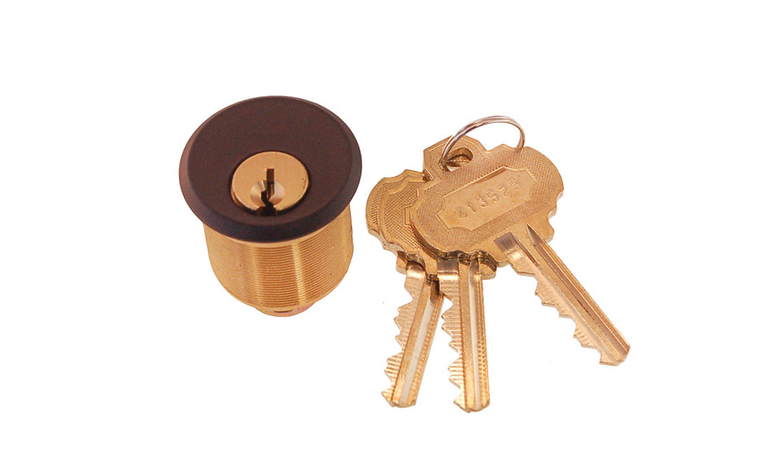 Keyway Cylinder & Keys For Entrance Mortise Lock ~ Oil Rubbed Bronze Finish