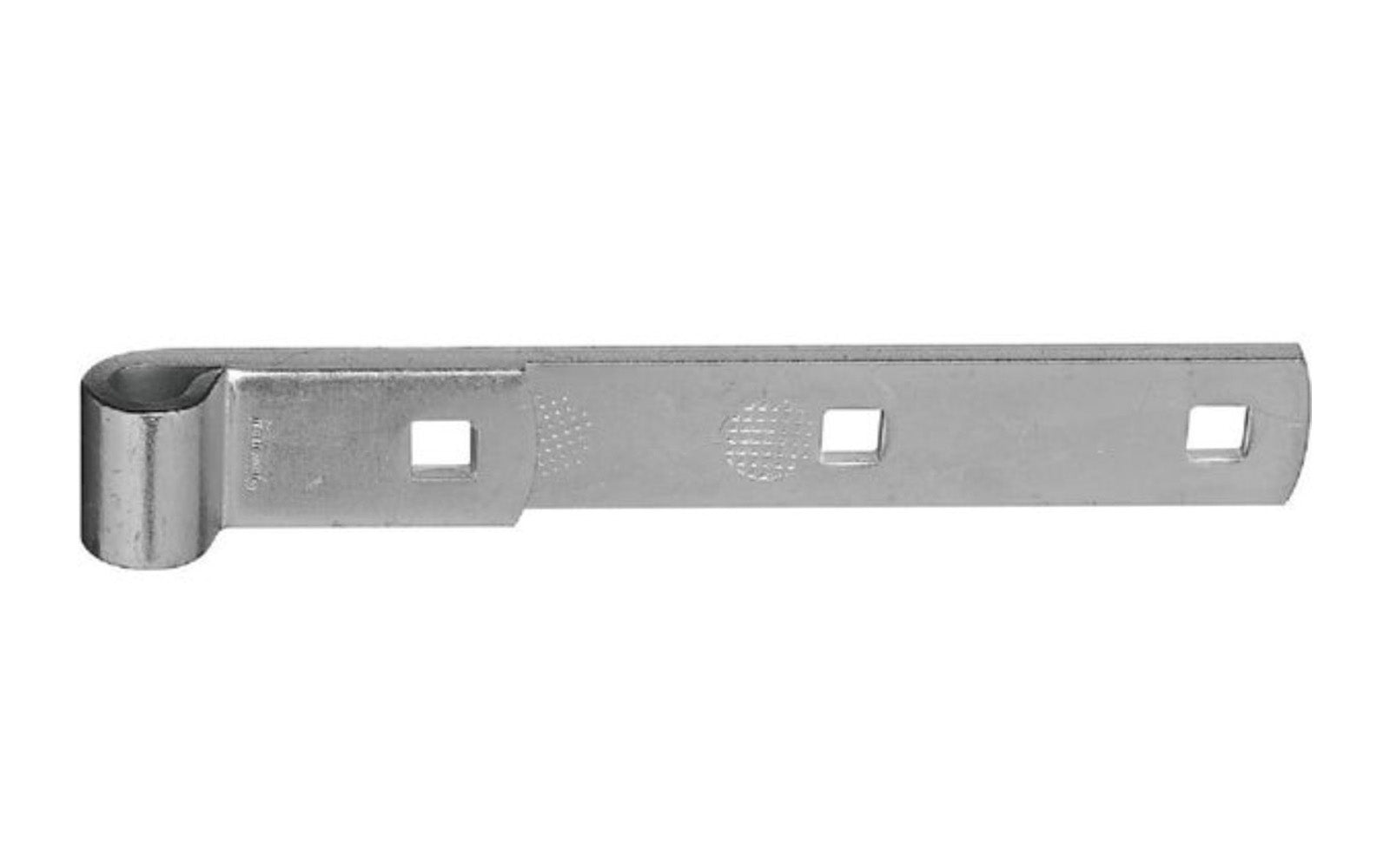 These zinc-plated hinge straps are designed to use with screw hooks for gates. Zinc-plated to resist corrosion. Made of hot-rolled steel. Coated with "WeatherGuard" protection to withstand harsh weather conditions & prevent corrosion. 8" Size