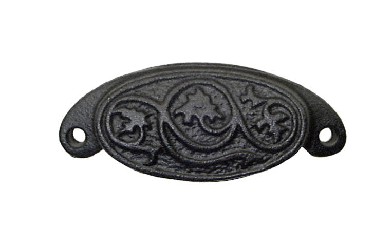 Oval Cast Iron Bin Pull ~ 3" On Centers