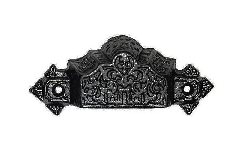 Ornate Cast Iron Bin Pull ~ 2-7/8" On Centers