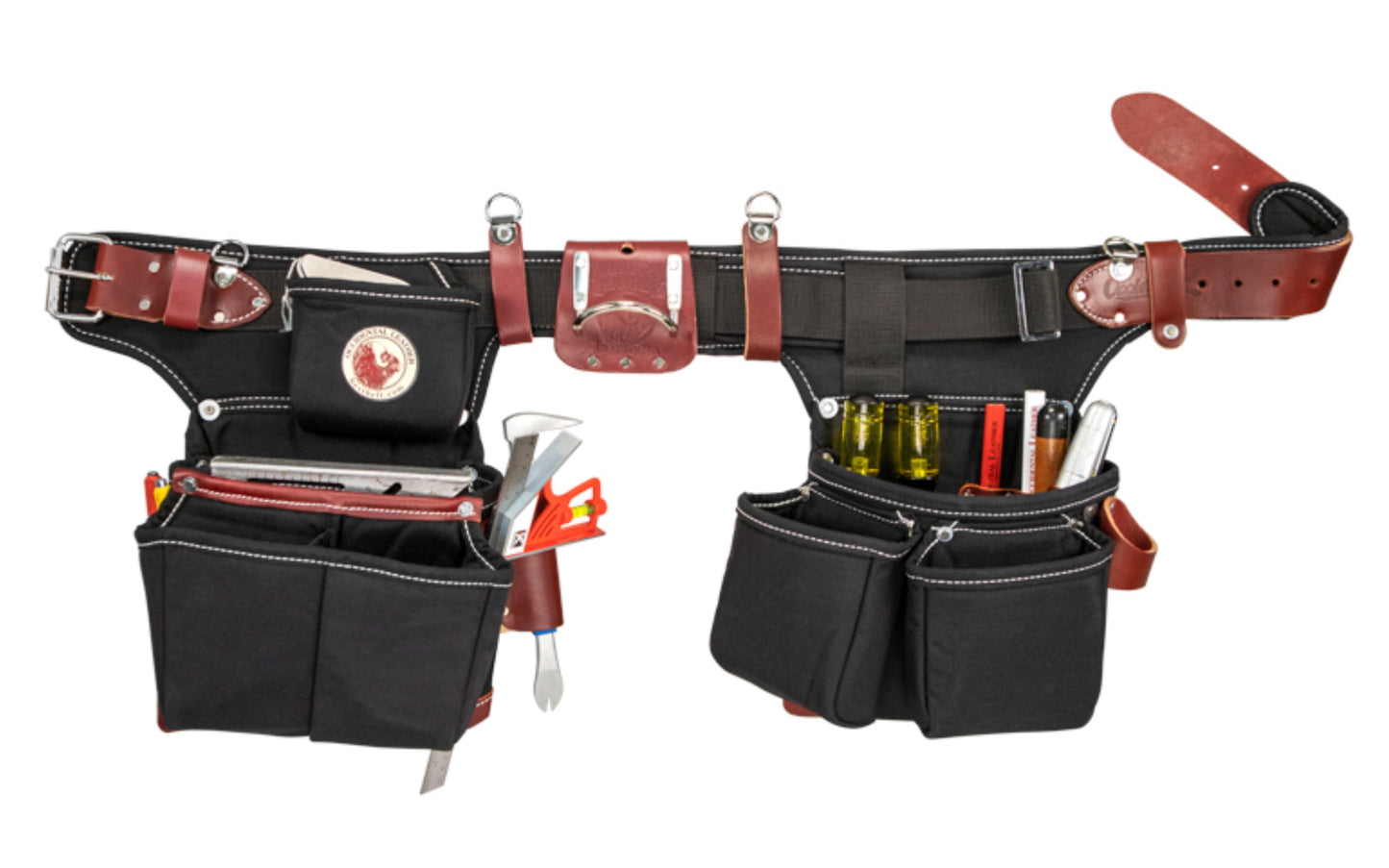 Occidental Leather Heritage "Adjust-To-Fit" OxyLights Framer Tool Belt Package Set ~ 9515 - Padded Two Ply Tool Bags Keep Shape - 21 pockets - Fully Adjustable - Contracts to 32” Pant (35” Belt), Expands to 41” Pant (45” Belt). 759244210507. Extremely Abrasion Resistant Industrial Nylon material - Belt Set. Made in USA