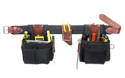 Occidental Leather "The Finisher" Tool Belt Set ~ 9525 M ~ Medium Belt Size - 3" Leather & Nylon Work Belt - Padded Two Ply Tool Bags Keep Shape - 25 pockets - 759244207309. - Super Light weight - Industrial Nylon Material for heavy use. Made in USA. Designed for Trim, Finish, & Light Framing Work. Finish work tool bag