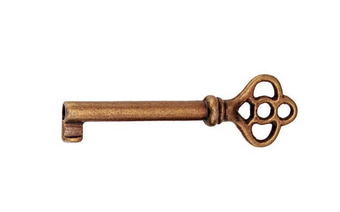 Full Mortise Lock Skeleton Key 1-1/2 X 1 right antique vintage